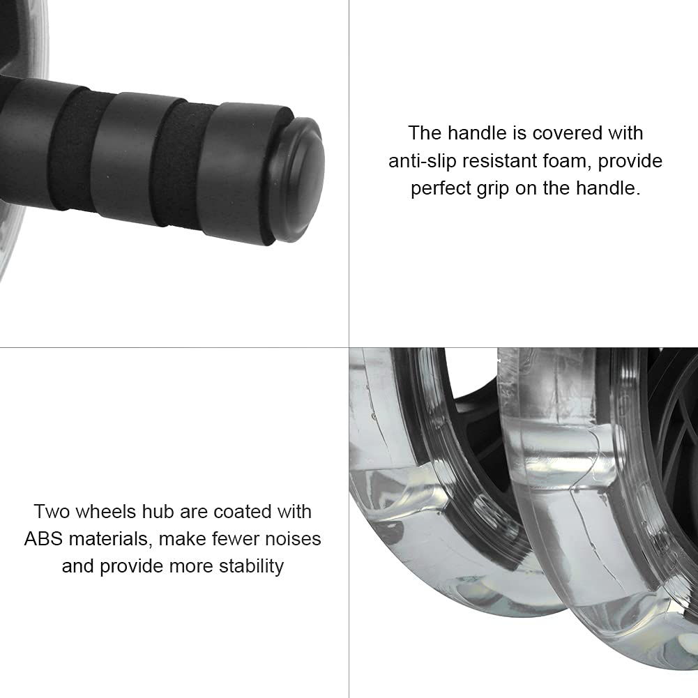 Dual-Wheel Ab Roller with Pull Strap and Knee Pad