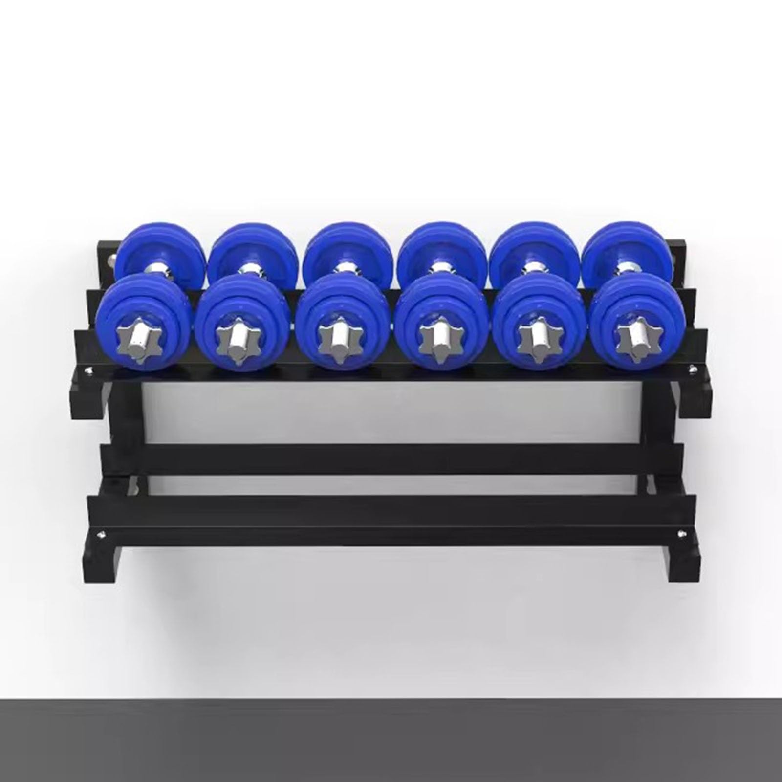 Heavy-Duty 2-Tier Wall-Mounted Dumbbell Storage Rack
