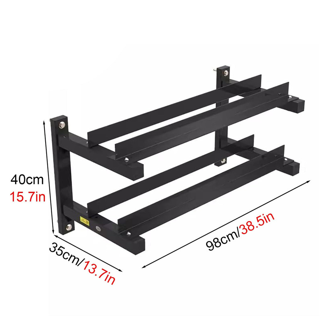 Heavy-Duty 2-Tier Wall-Mounted Dumbbell Storage Rack