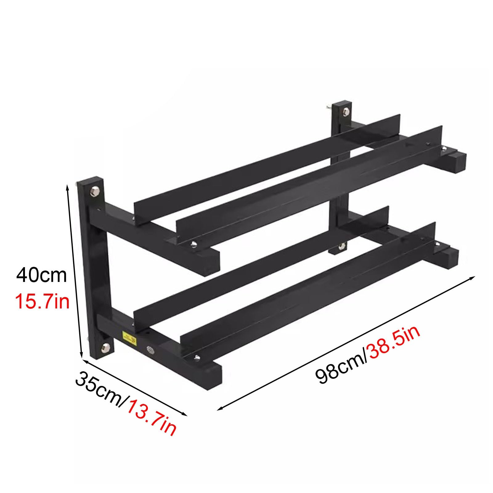 Heavy-Duty 2-Tier Wall-Mounted Dumbbell Storage Rack
