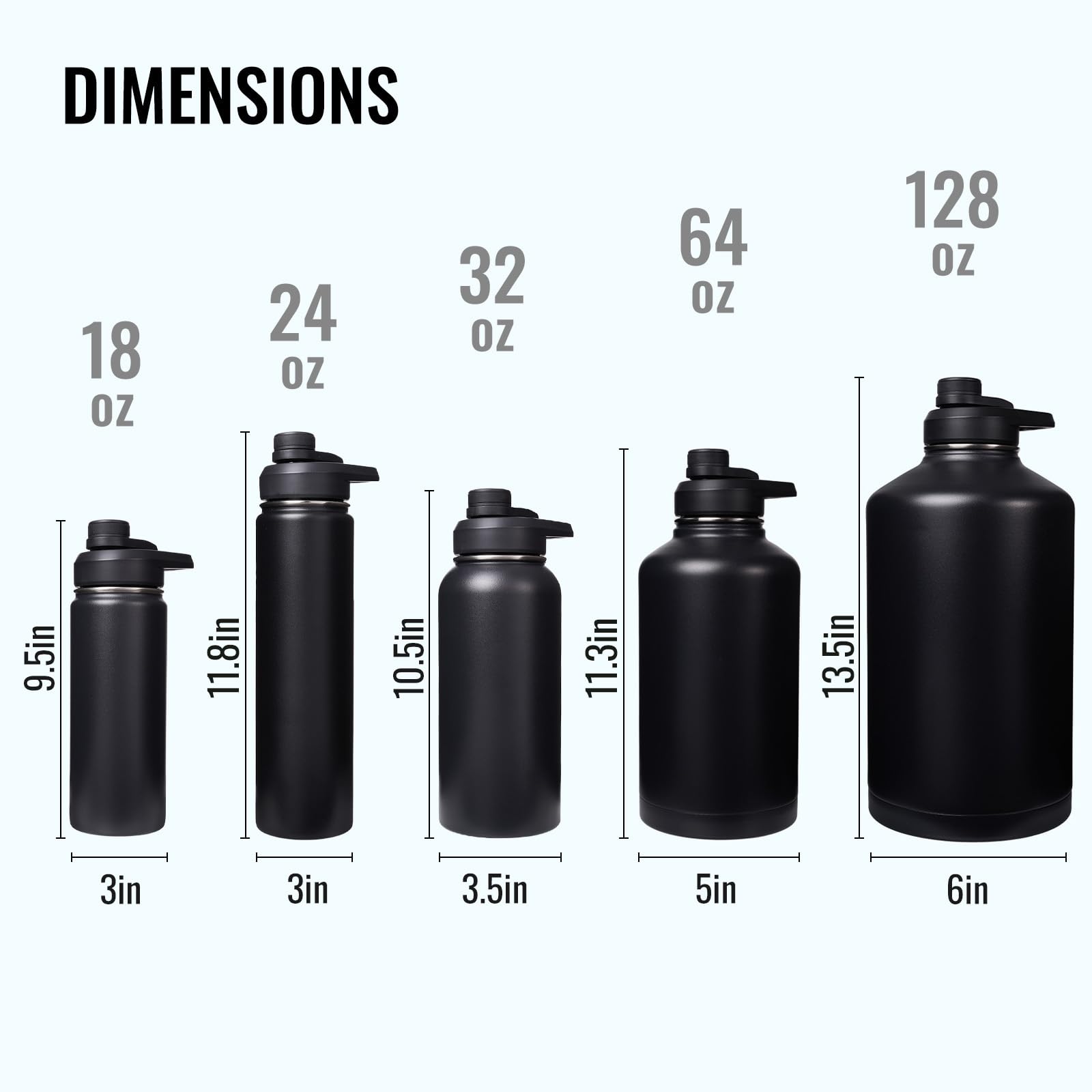 Fijinhom 24 oz Insulated Stainless Steel Water Bottle