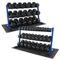 WF Athletic Supply Rubber Hex Dumbbell Set with Rack