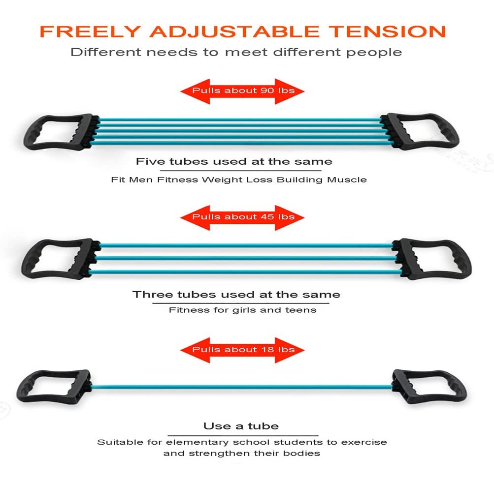 TEOYETTSF Five-Tube Latex Chest Expander for Strength Training