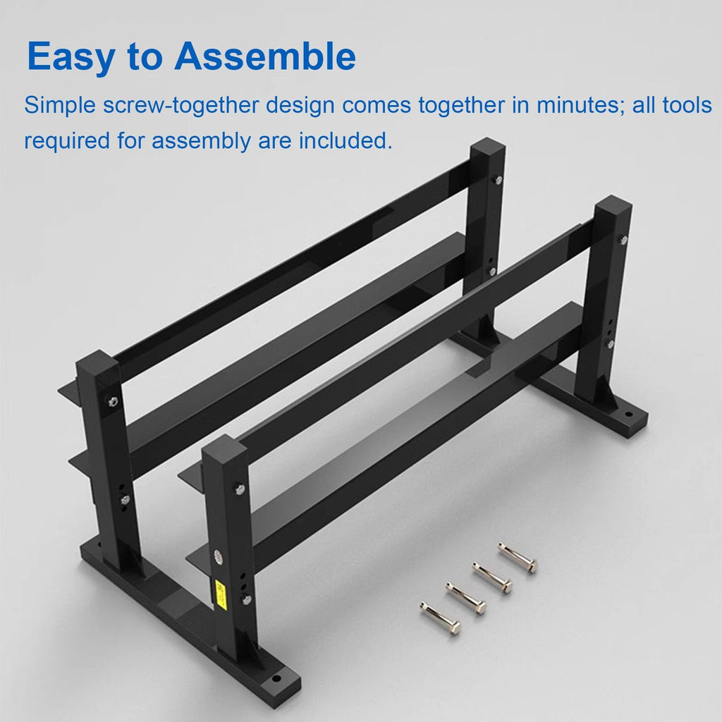Heavy-Duty 2-Tier Wall-Mounted Dumbbell Storage Rack