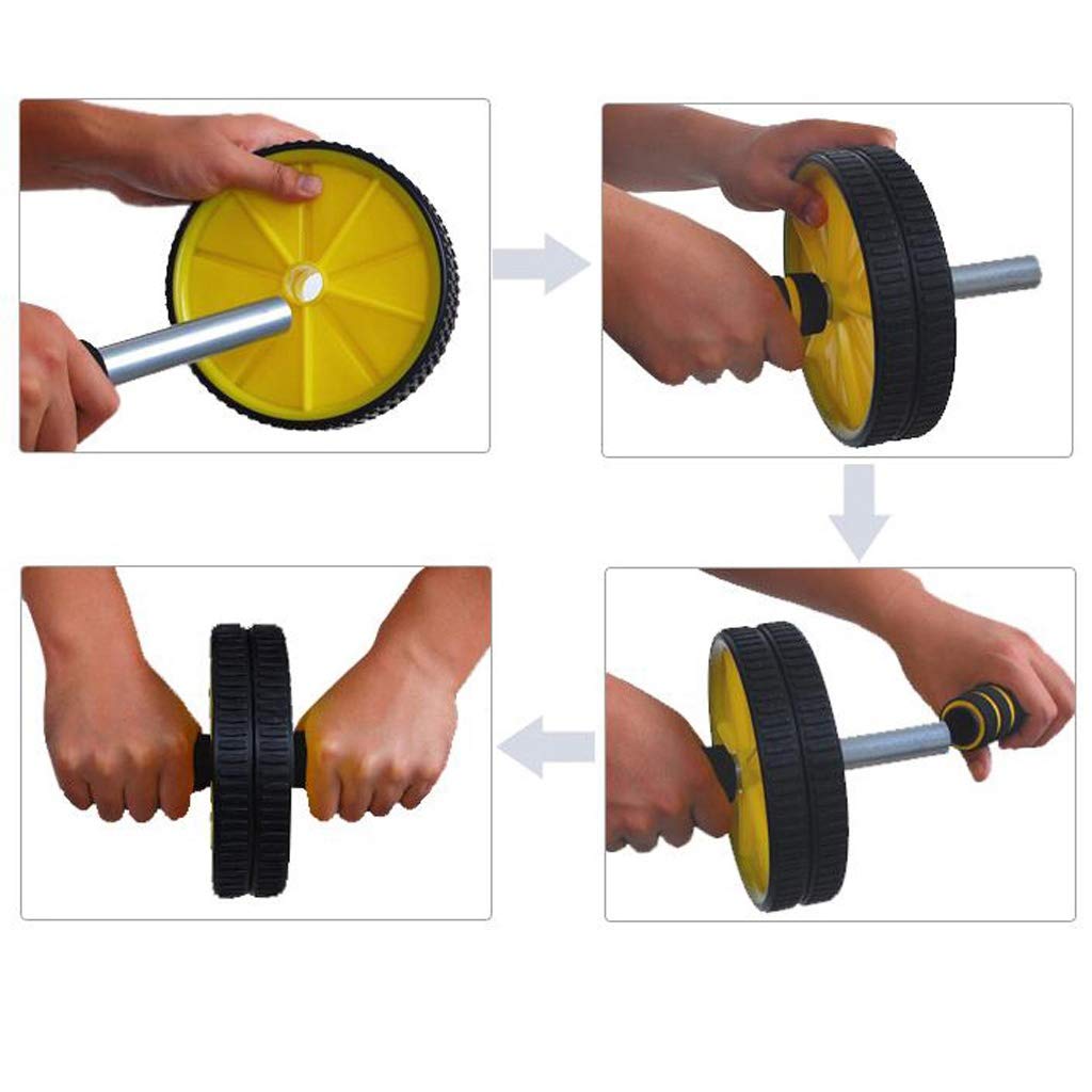 Dual-Wheel Ab Roller with Anti-Slip Handles for Core Training