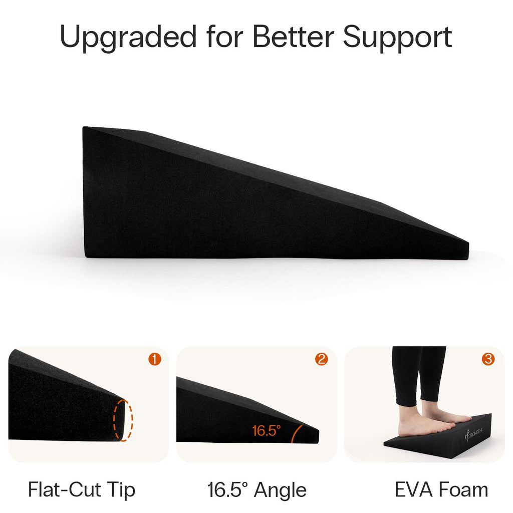 StrongTek XL Foam Yoga Wedge Blocks with 16.5° Incline