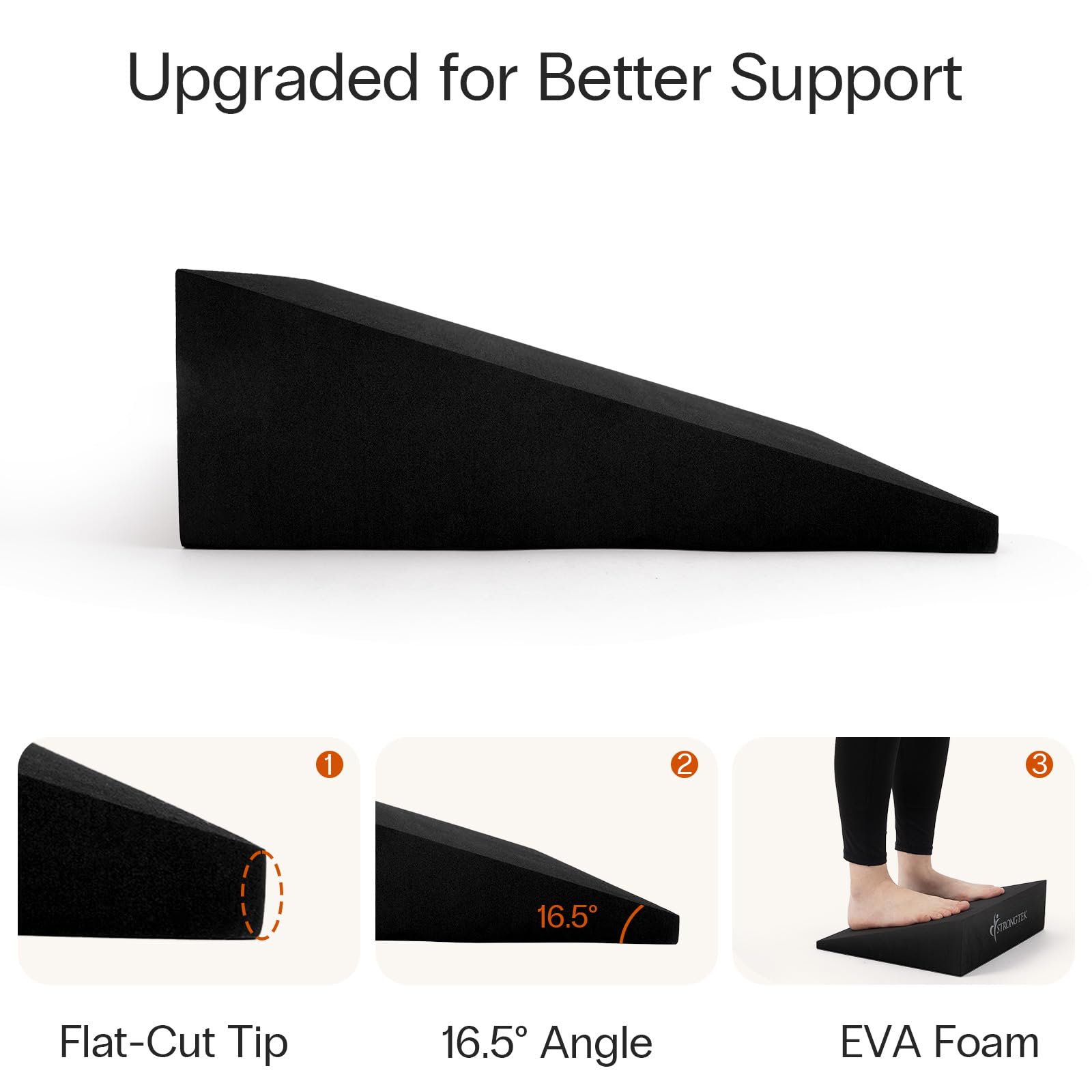 StrongTek XL Foam Yoga Wedge Blocks with 16.5° Incline