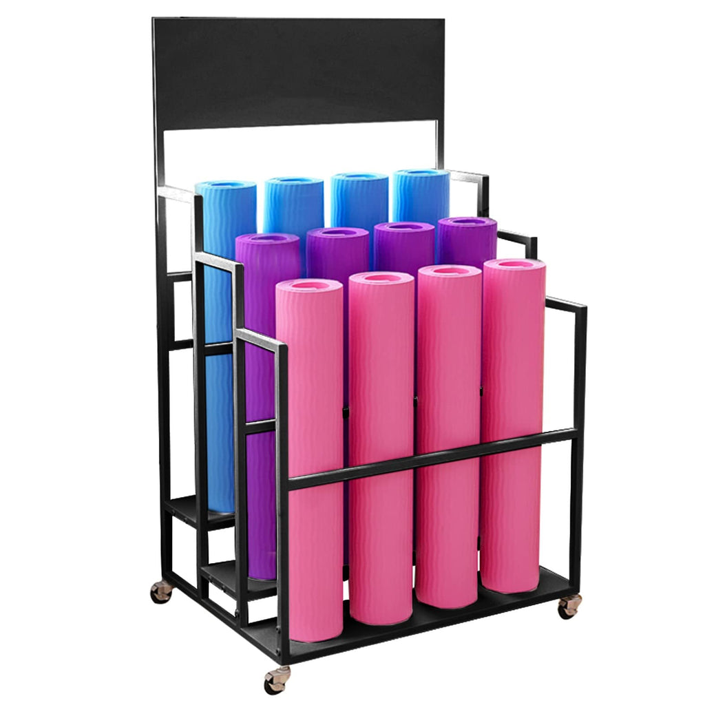 3-Tier Rolling Yoga Mat and Fitness Equipment Rack