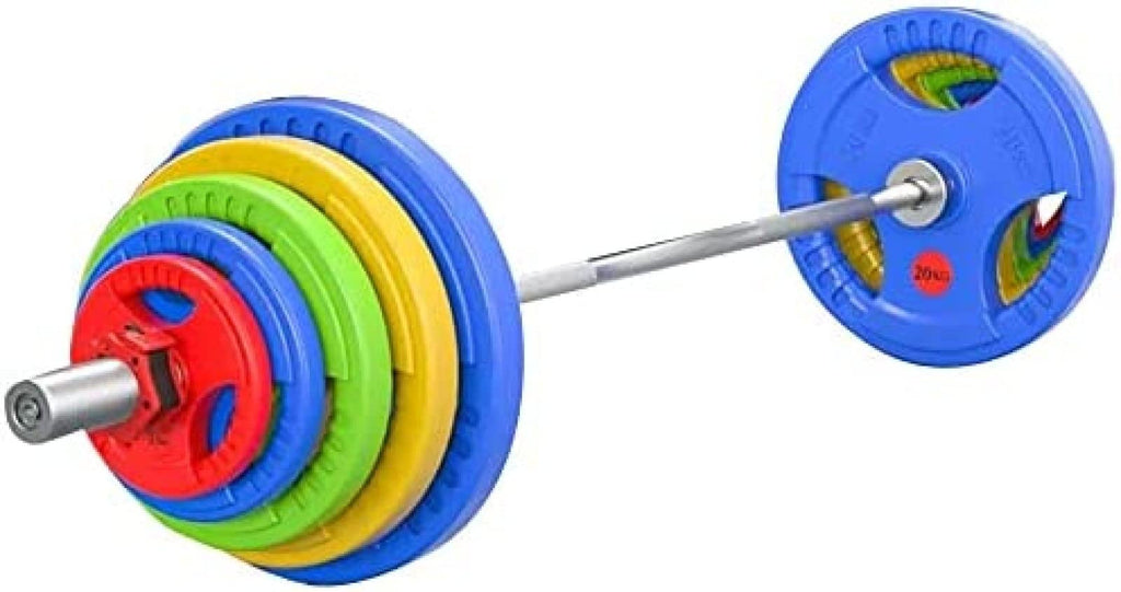 150 kg Olympic Barbell Set with 220 cm Bar and Rubber Plates