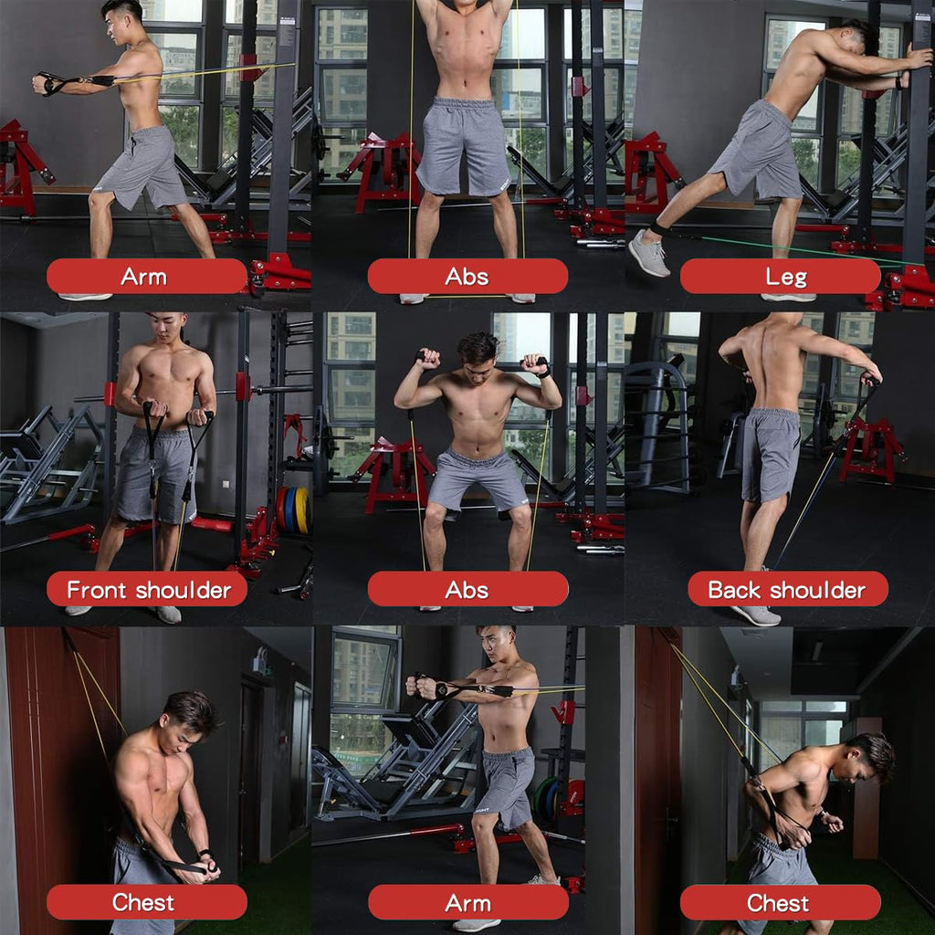 WHATAFIT Resistance Band Set with Handles and Door Anchor