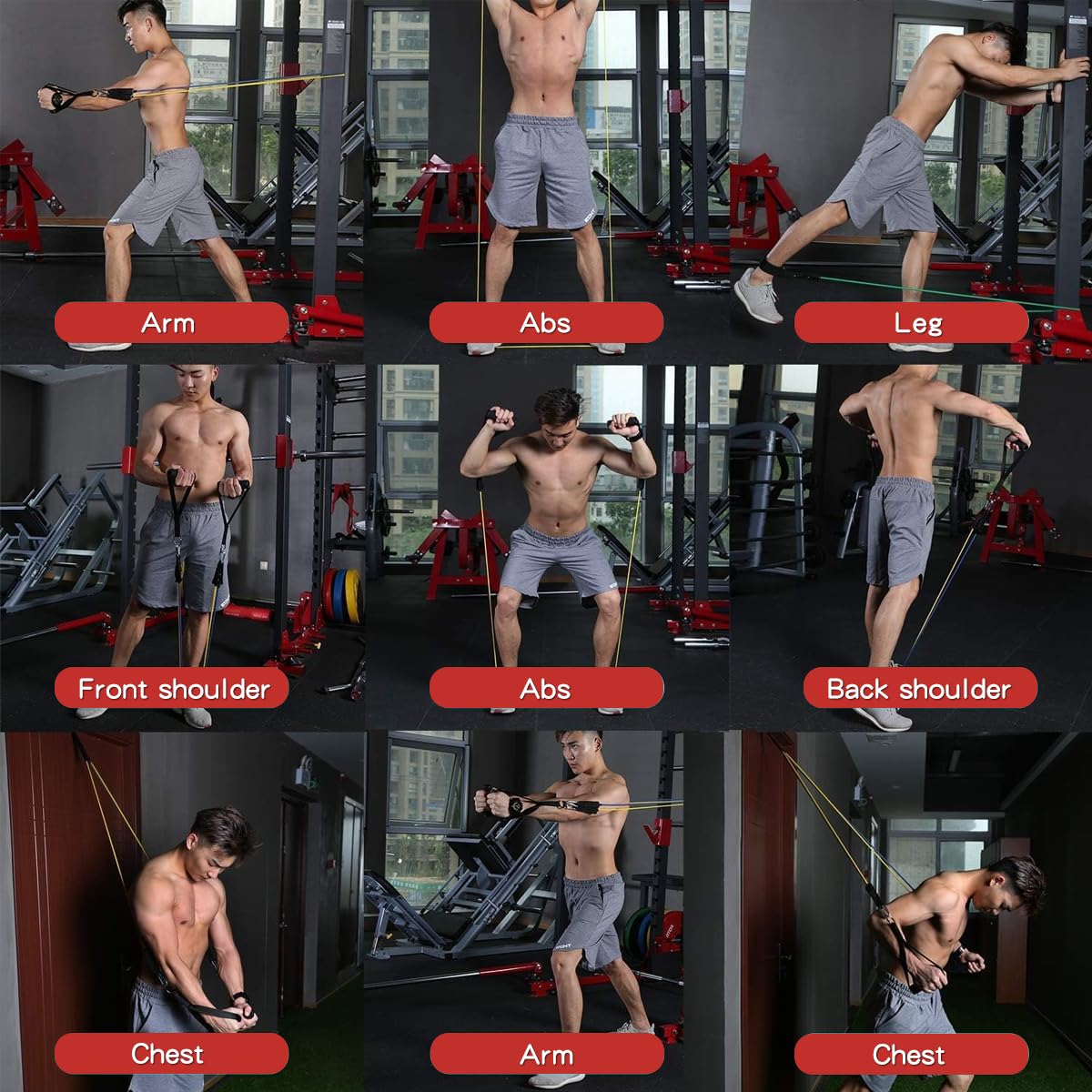 WHATAFIT Resistance Band Set with Handles and Door Anchor