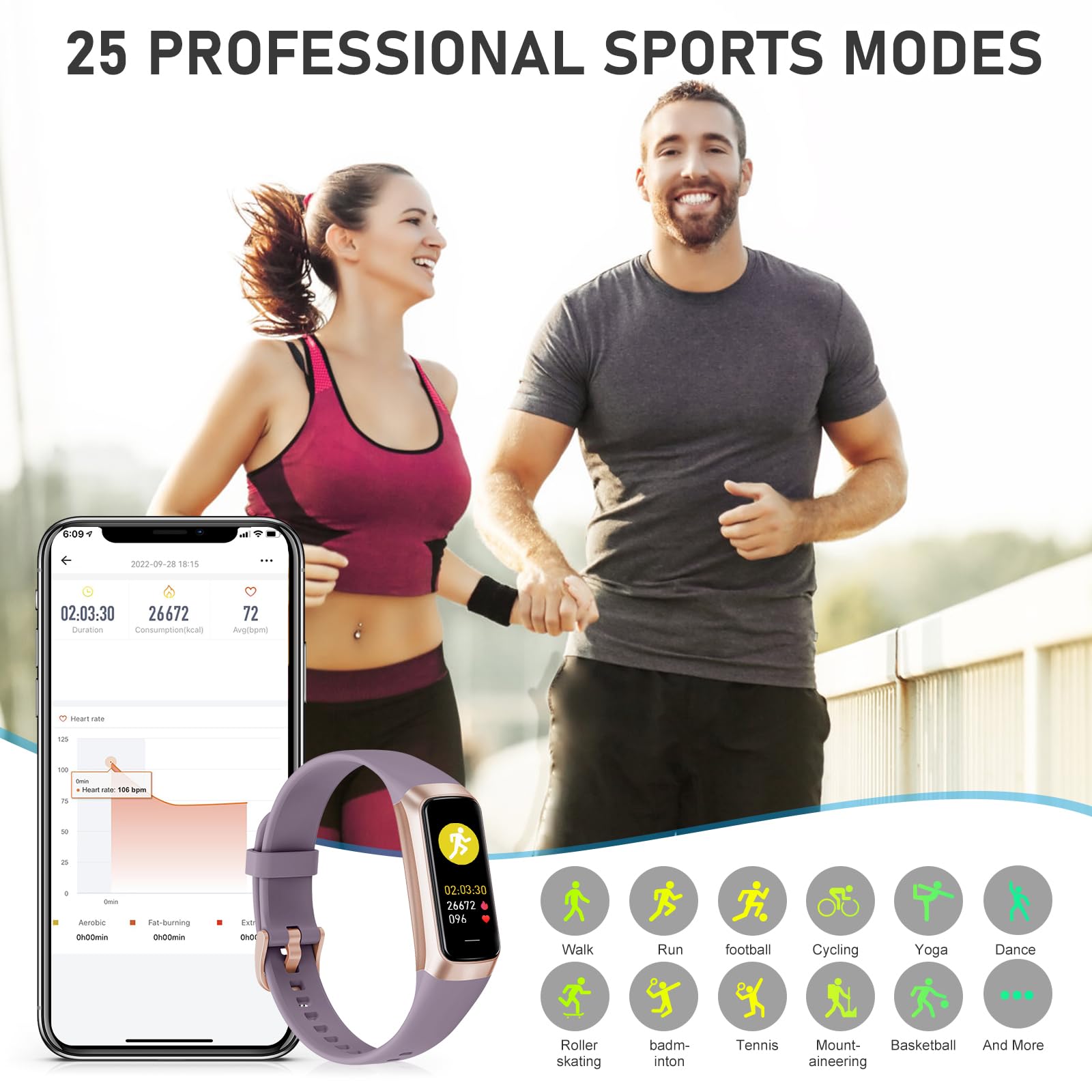 AMOLED Fitness Tracker with Heart Rate and Sleep Monitor