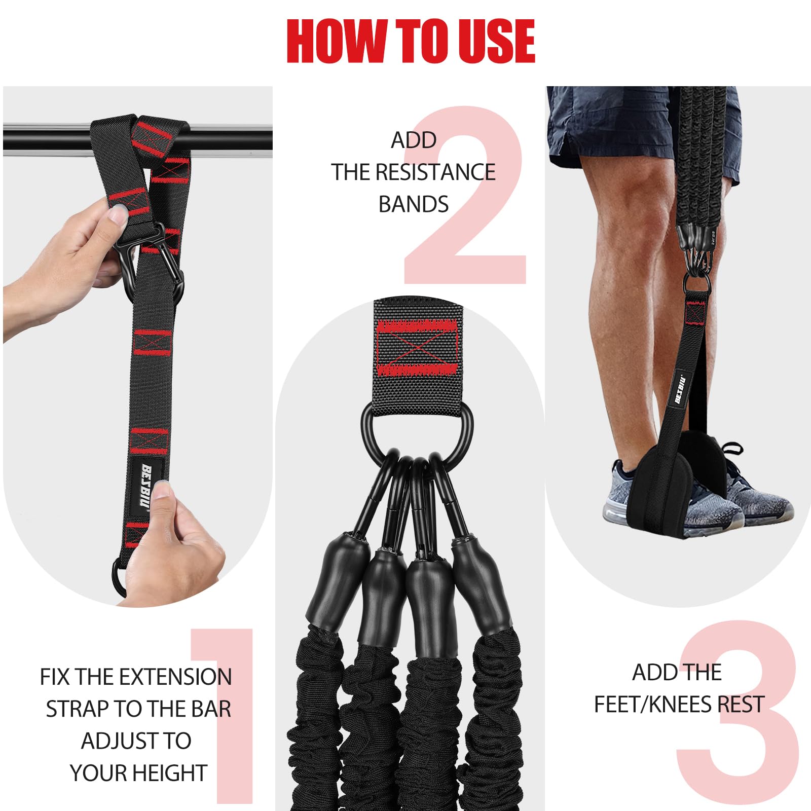 260 lb Heavy-Duty Pull-Up Assistance Band Set