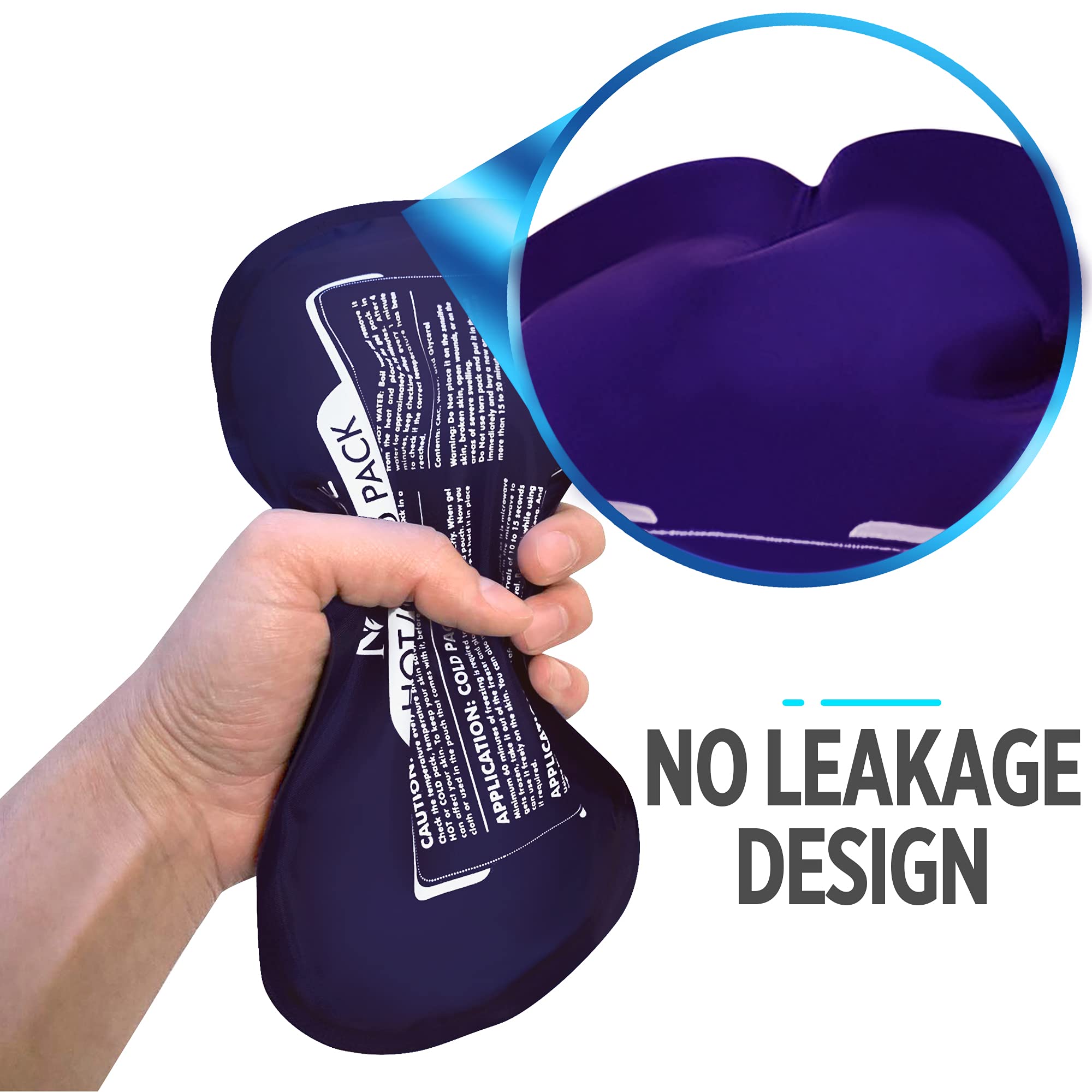 3-Piece Reusable Hot and Cold Gel Pack Set for Pain Relief