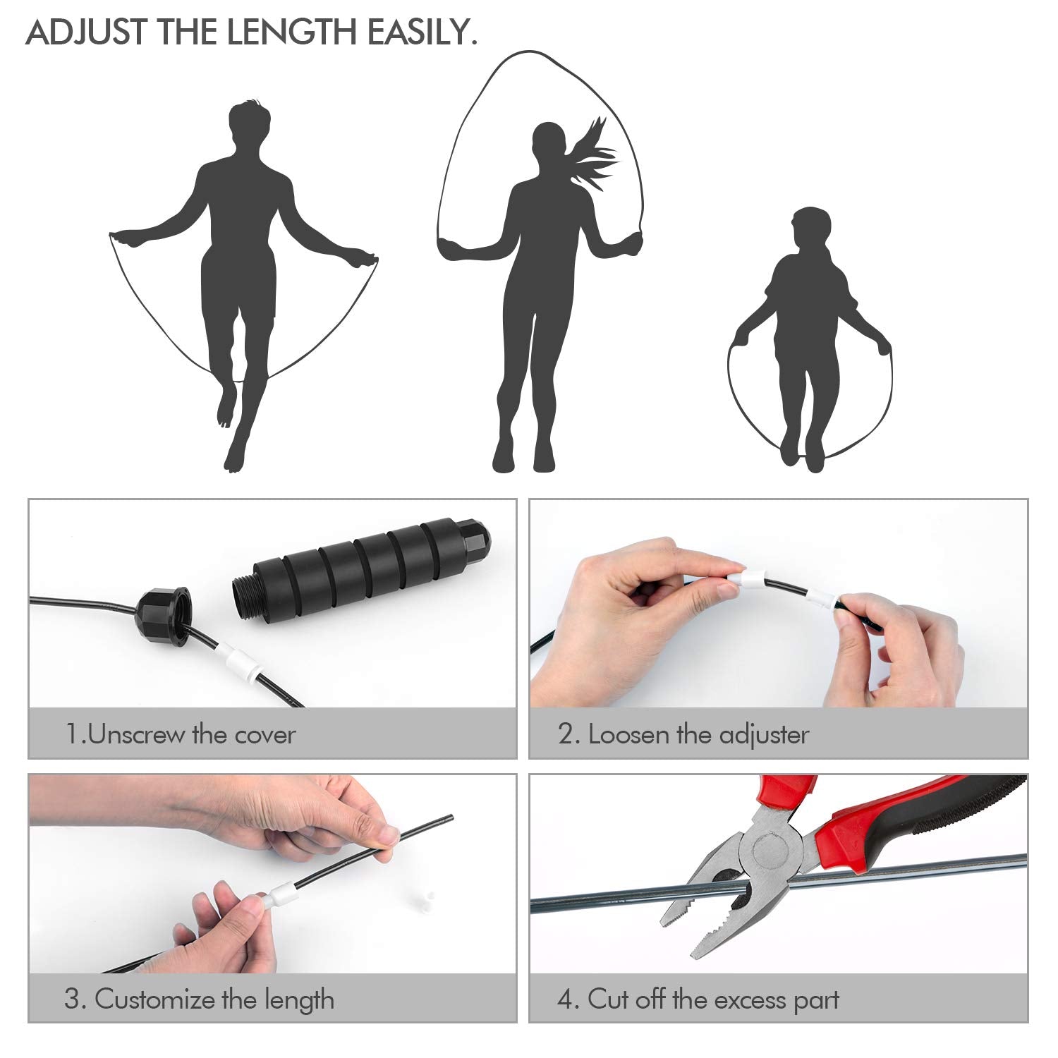 Tangle-Free Speed Jump Rope with Adjustable Foam Handles
