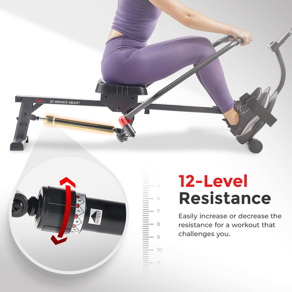 Sunny Health & Fitness Smart Compact Rowing Machine
