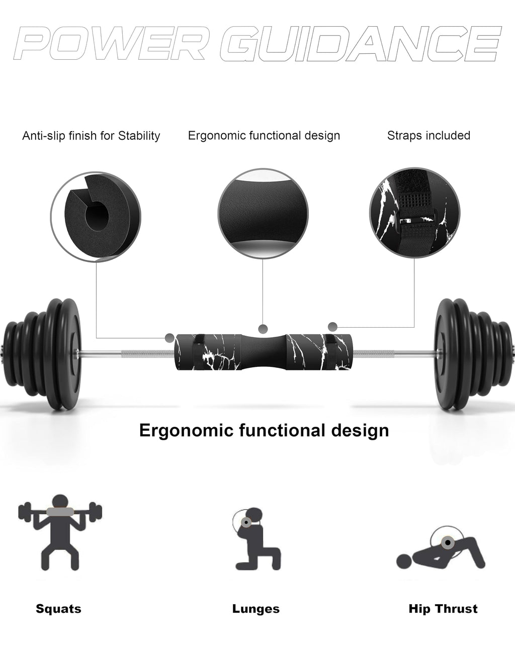 POWER GUIDANCE Barbell Squat Pad for Neck and Shoulder Support
