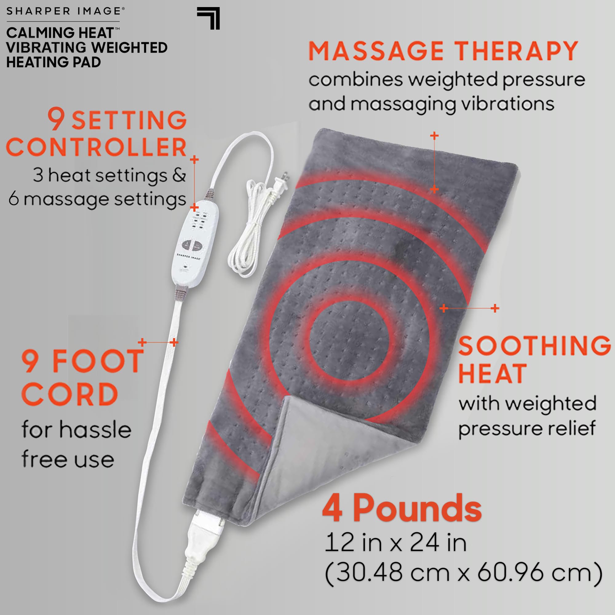 Sharper Image Weighted Heating Pad with Massage