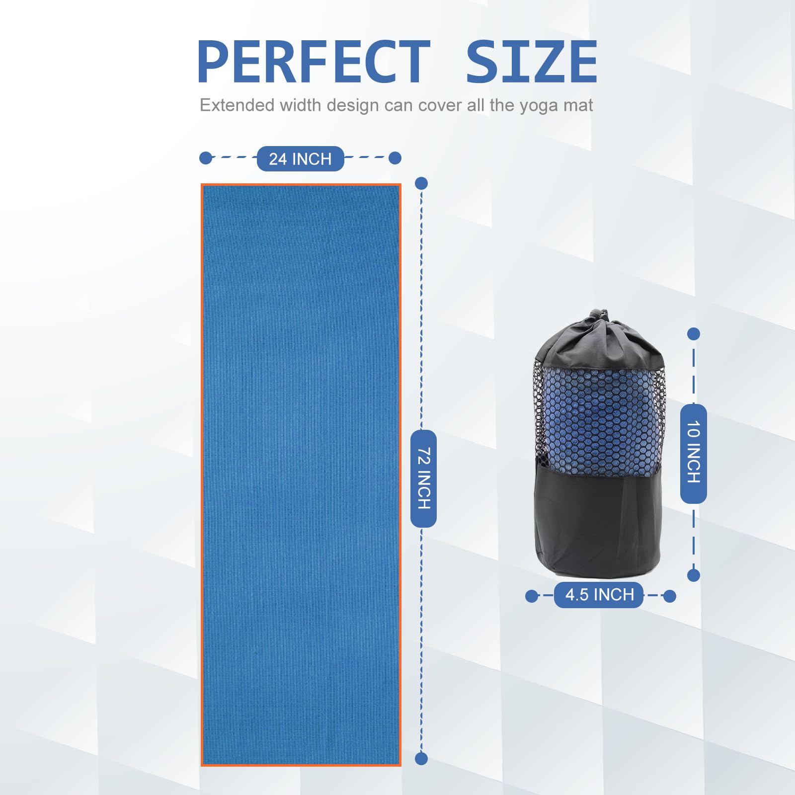 Eunzel 2-Pack Non-Slip Hot Yoga Towels with Grip Dots