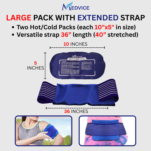 3-Piece Reusable Hot and Cold Gel Pack Set for Pain Relief