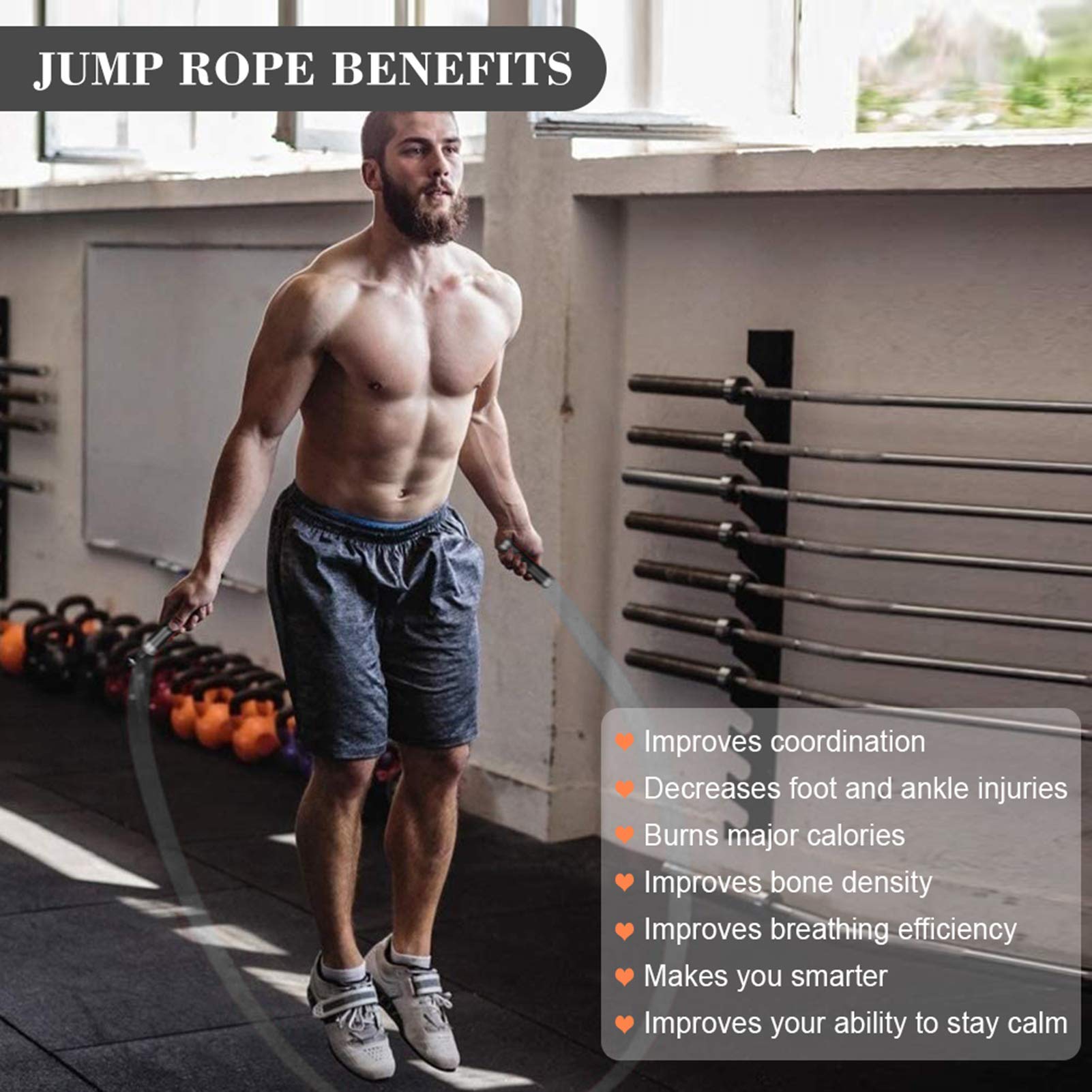 Redify 1 lb Weighted Jump Rope for Boxing and Cardio