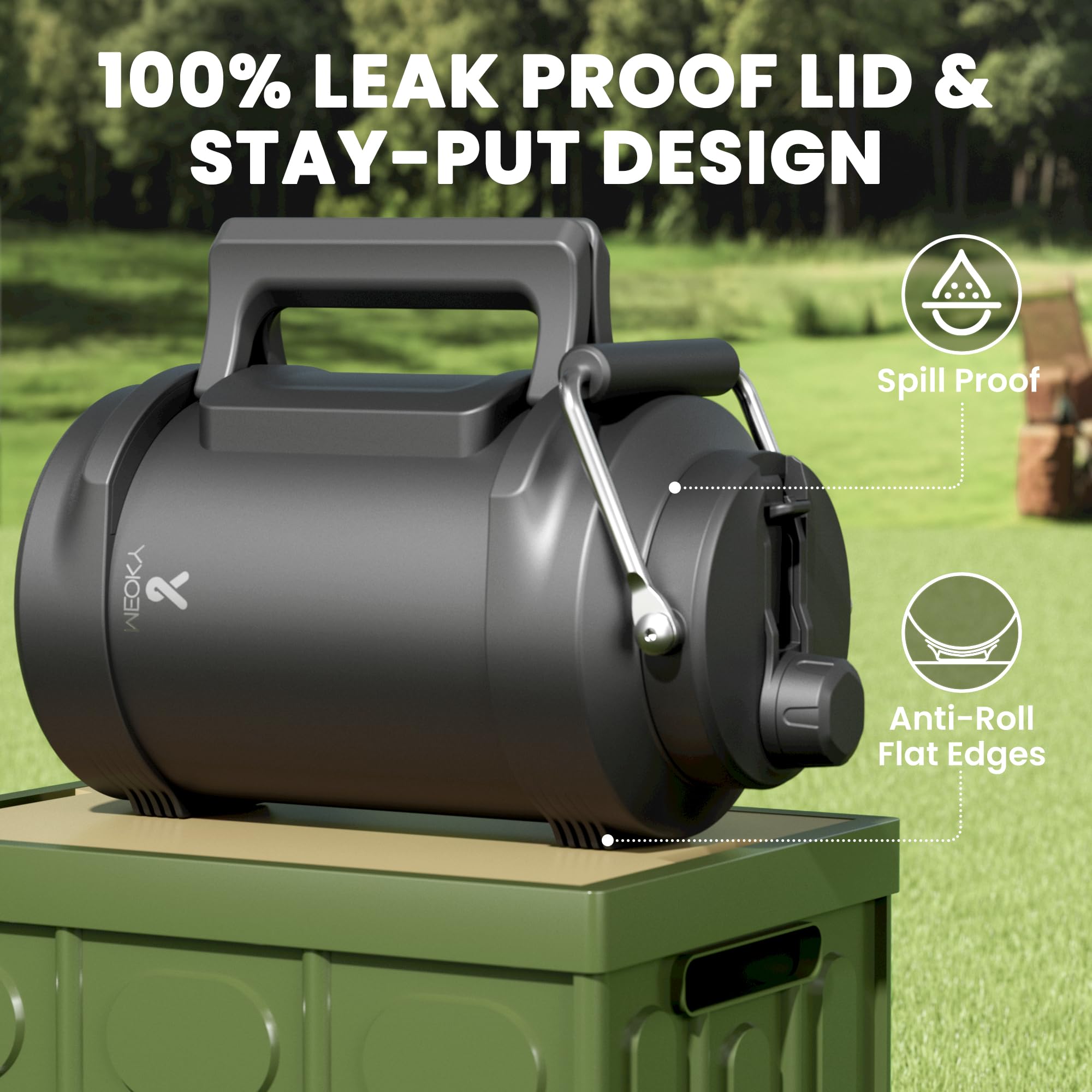 Meoky 1-Gallon Insulated Stainless Steel Water Jug