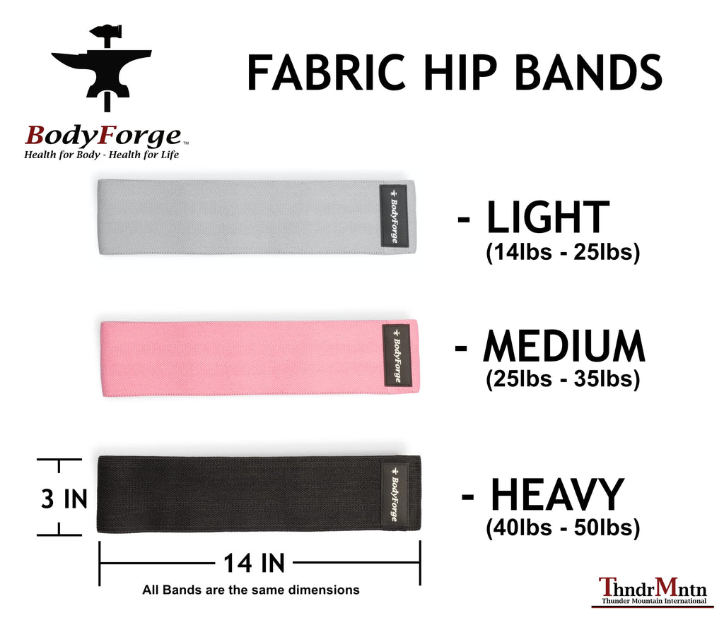 BodyForge Fabric Hip and Tube Resistance Band Bundle