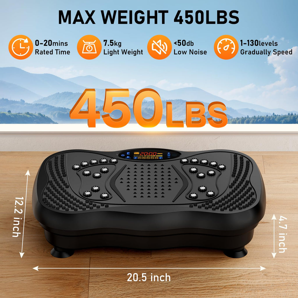 GLYLF 130-Level Vibration Plate with Resistance Bands