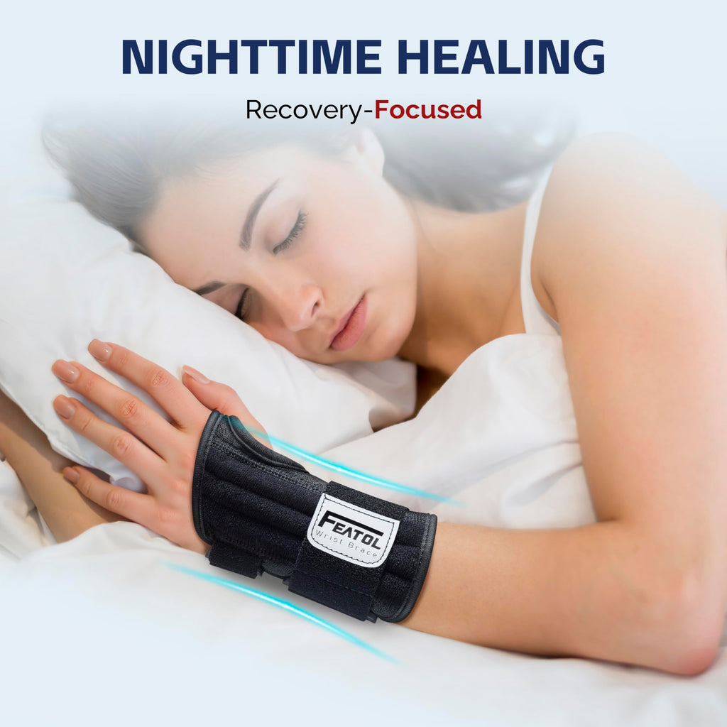 FEATOL 2-Pack Carpal Tunnel Wrist Braces with Splints