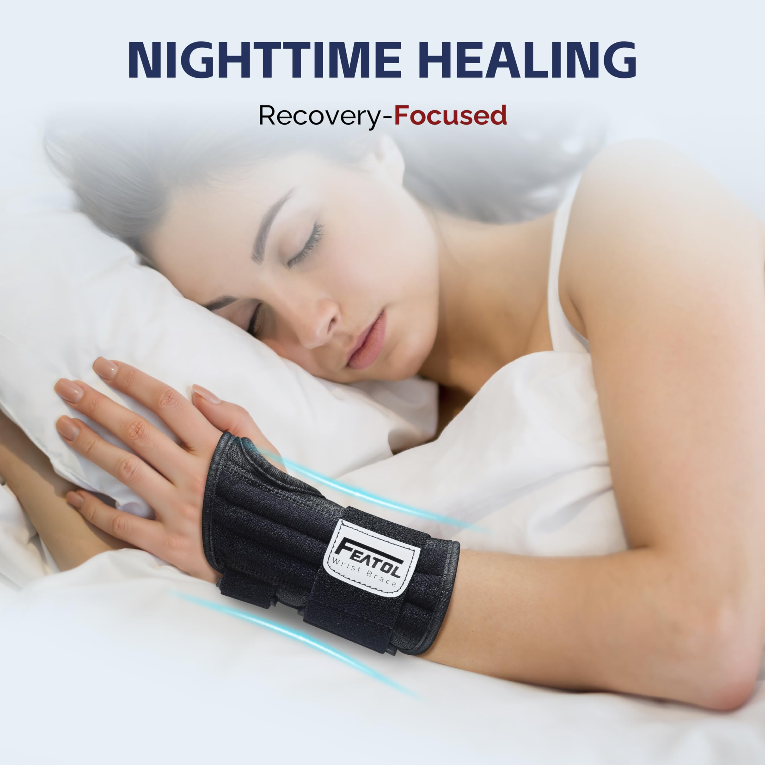 FEATOL 2-Pack Carpal Tunnel Wrist Braces with Splints