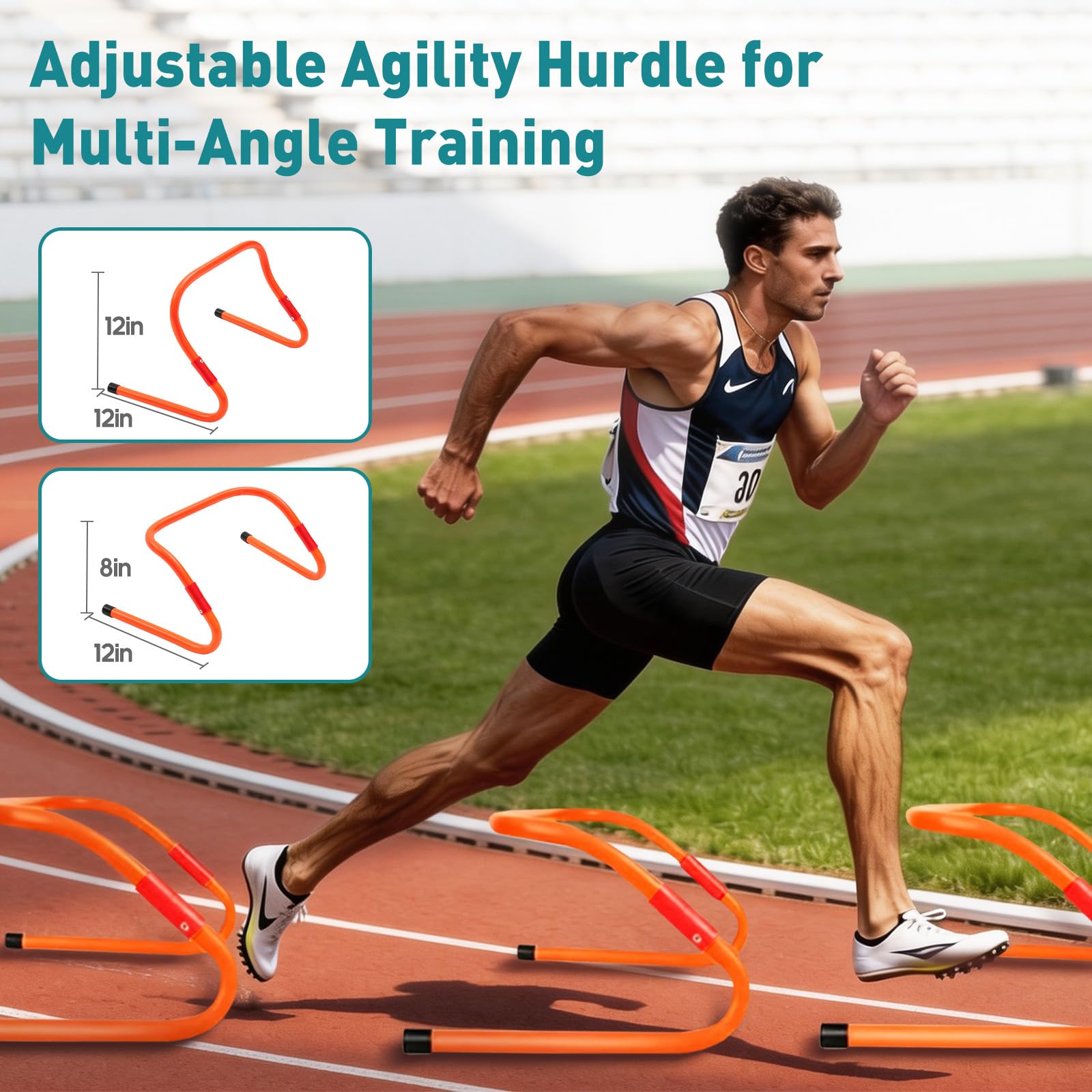 OLIXIS Agility Training Set with Hurdles, Cones and Ladder