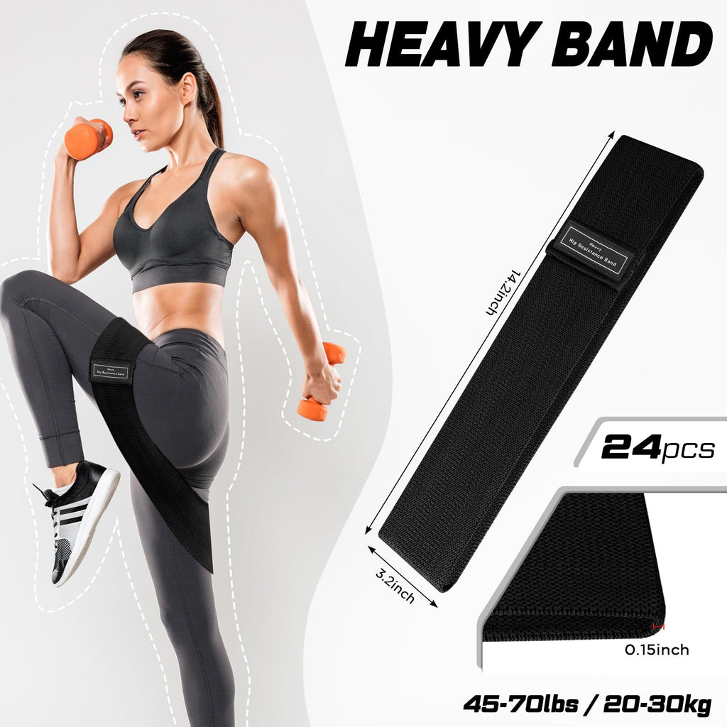 Bunnycool 24-Pack Heavy Fabric Resistance Loop Bands