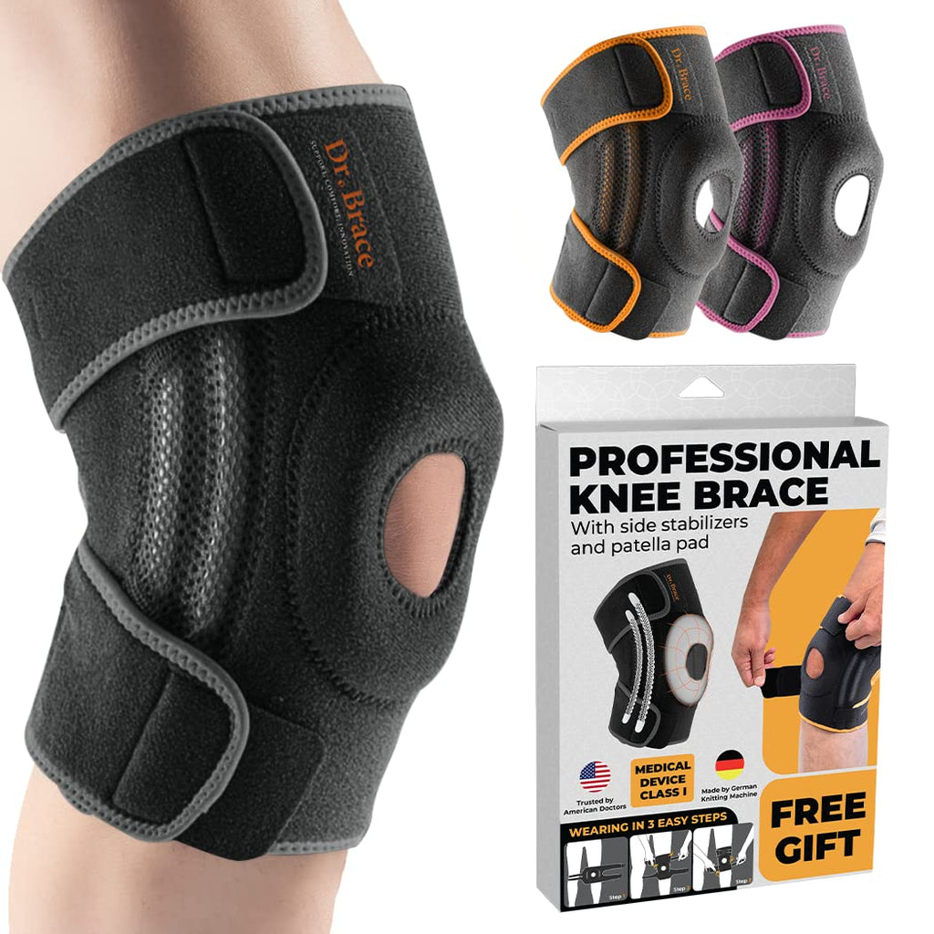 DR. BRACE ELITE Knee Brace with Stabilizers and Gel Pads