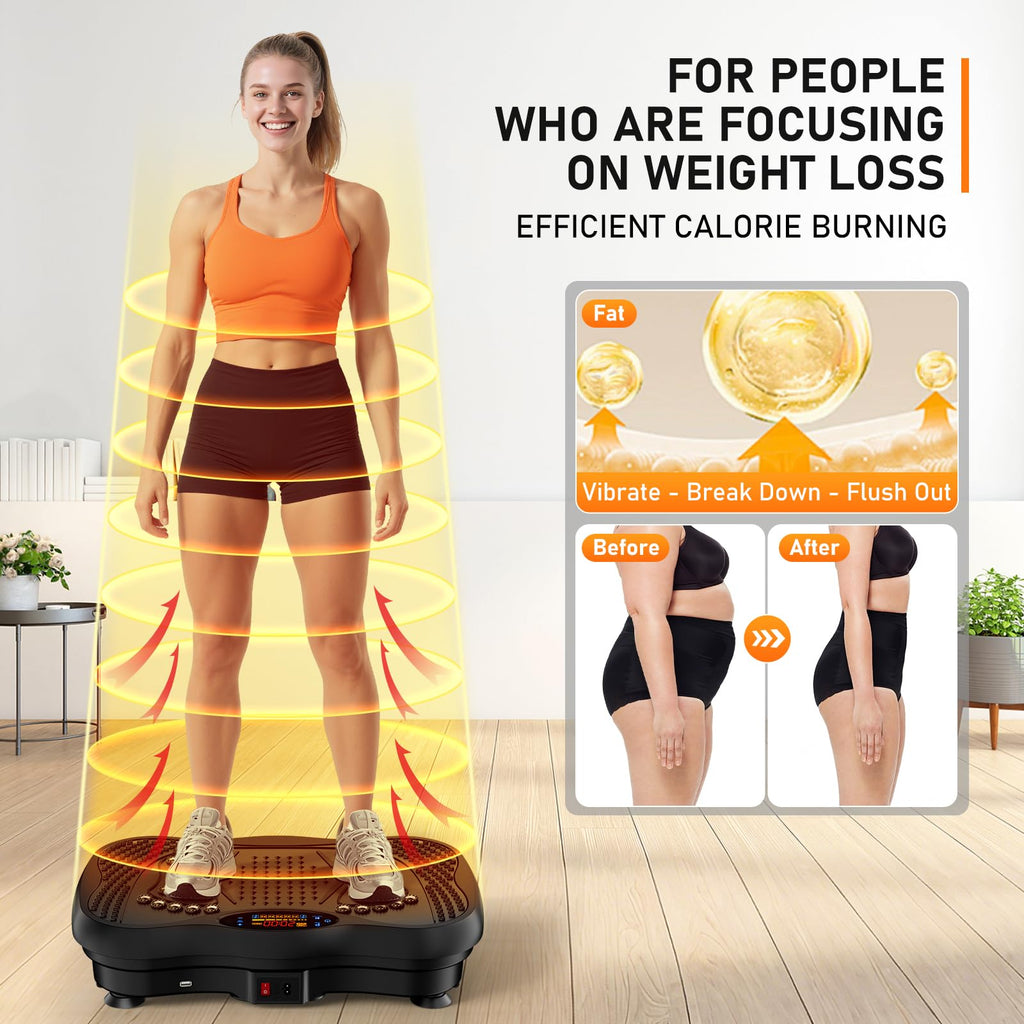 GLYLF 130-Level Vibration Plate with Resistance Bands