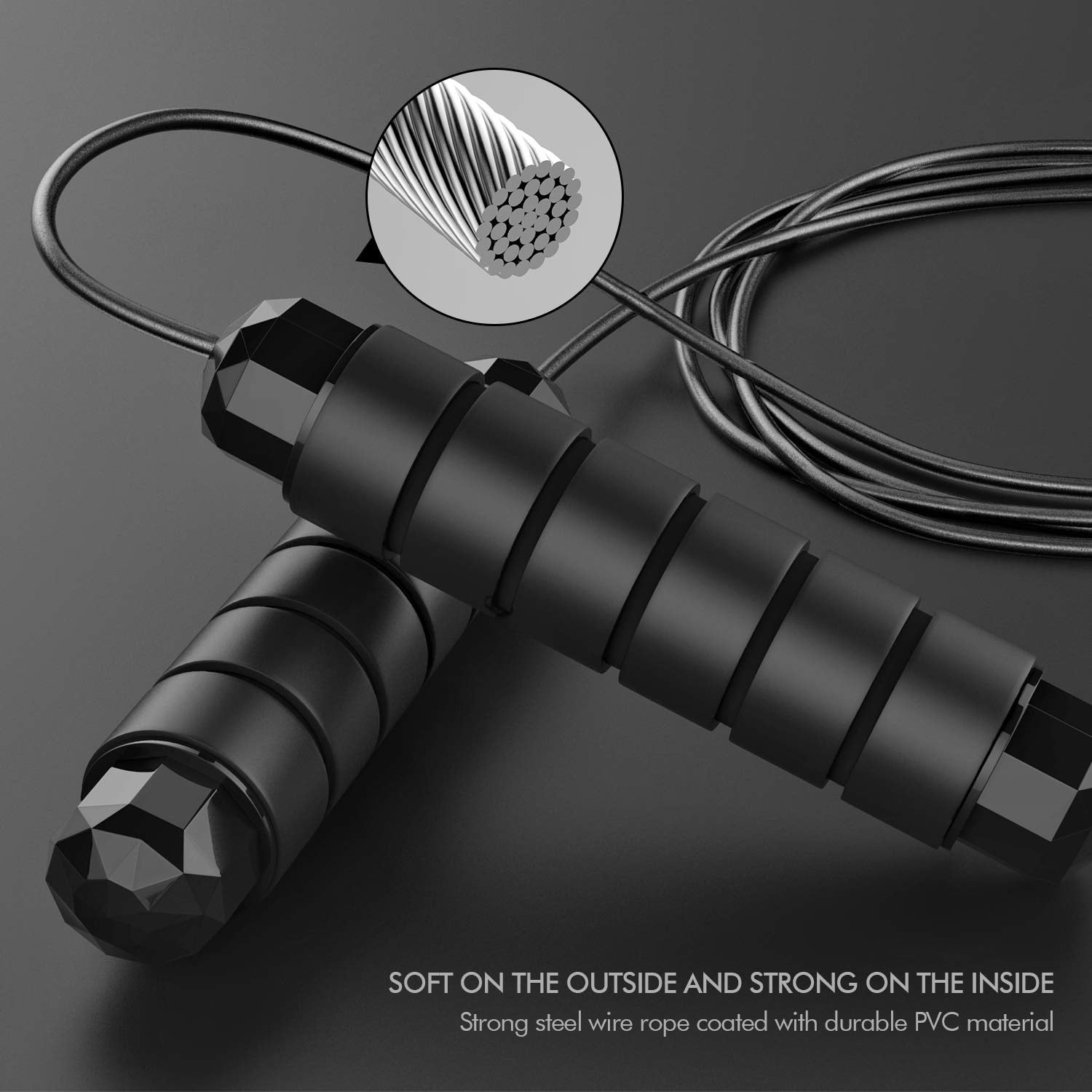 Tangle-Free Speed Jump Rope with Adjustable Foam Handles