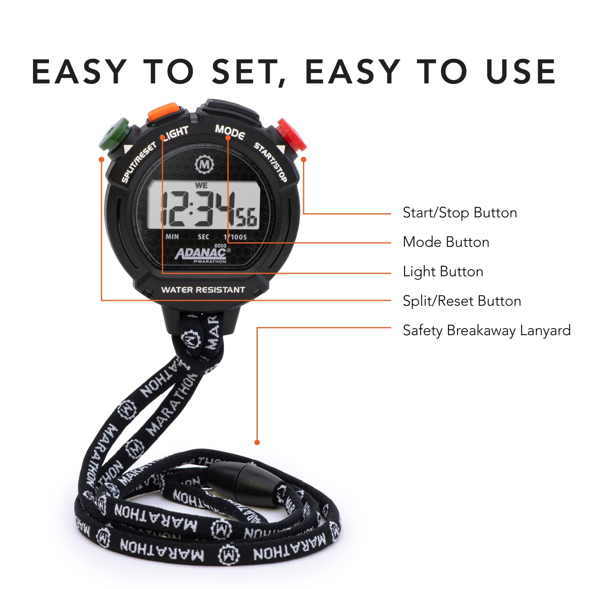 Marathon Adanac 8000 Professional Digital Stopwatch