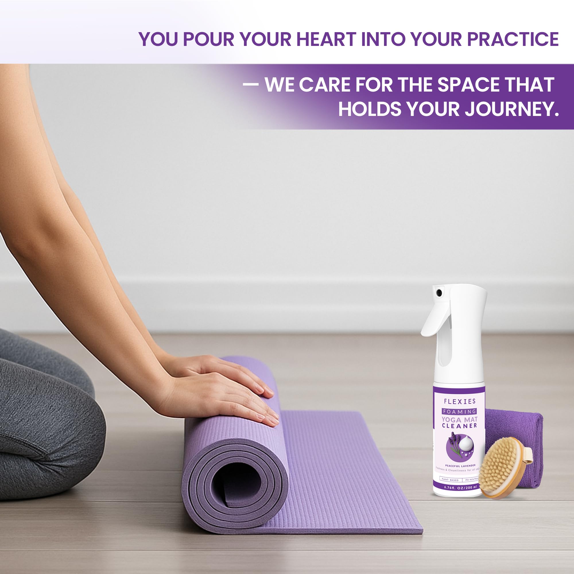 Flexies Plant-Based Foaming Yoga Mat Cleaning Kit
