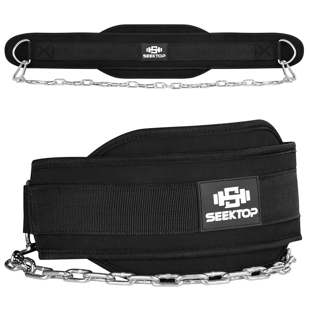 Seektop Neoprene Dip Belt with Chain for Weightlifting