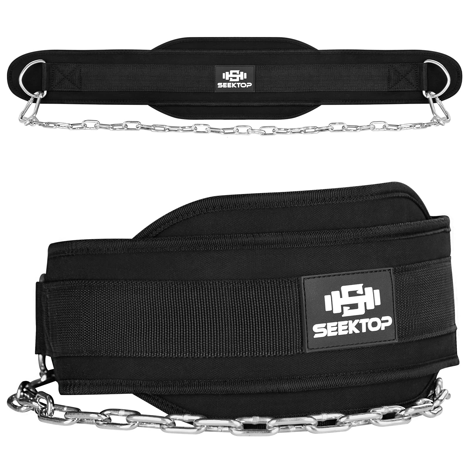 Seektop Neoprene Dip Belt with Chain for Weightlifting