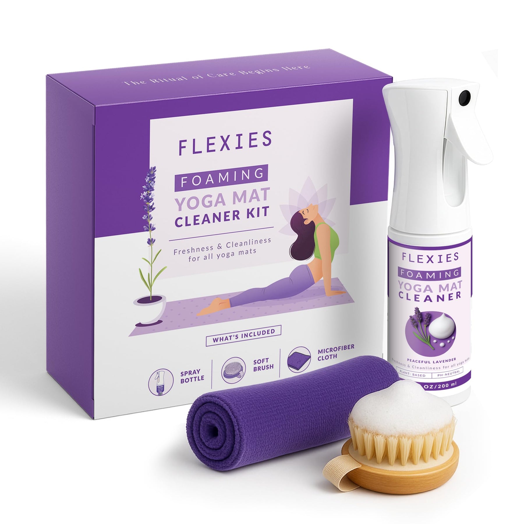 Flexies Plant-Based Foaming Yoga Mat Cleaning Kit
