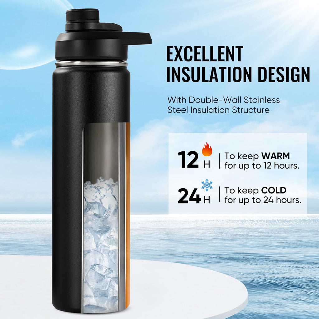 Fijinhom 24 oz Insulated Stainless Steel Water Bottle