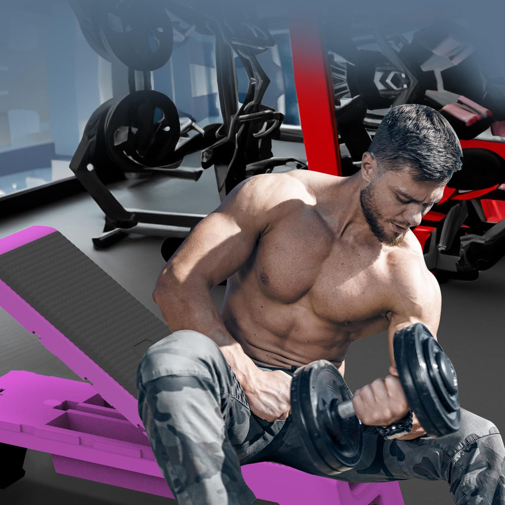 Modern-Depo Adjustable Aerobic Step Deck with Resistance Bands