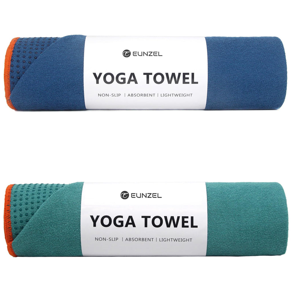 Eunzel 2-Pack Non-Slip Hot Yoga Towels with Grip Dots