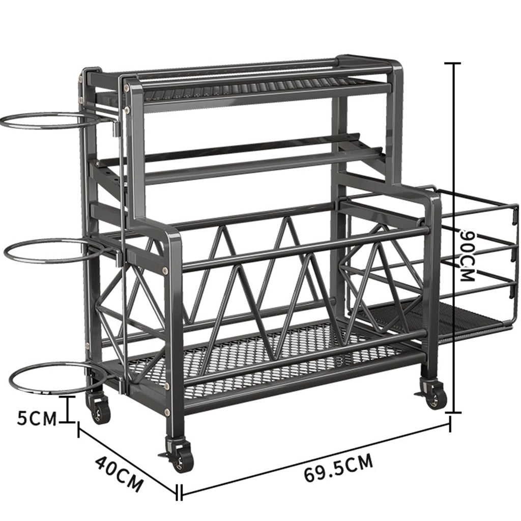Rolling Yoga Mat and Fitness Equipment Storage Rack