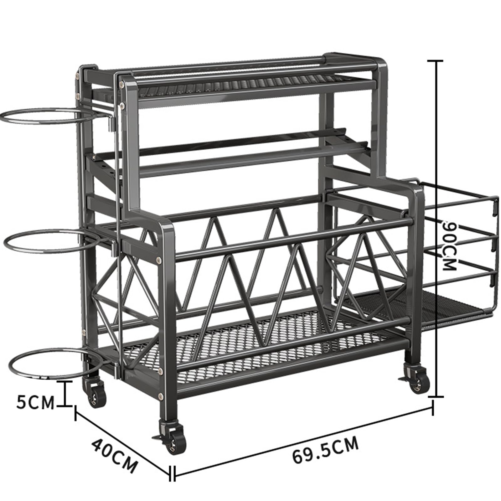 Rolling Yoga Mat and Fitness Equipment Storage Rack