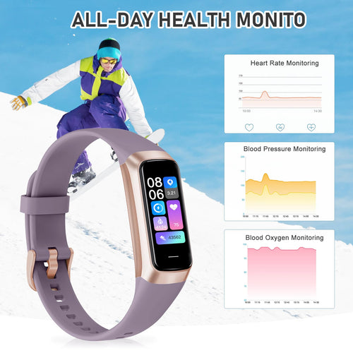 AMOLED Fitness Tracker with Heart Rate and Sleep Monitor