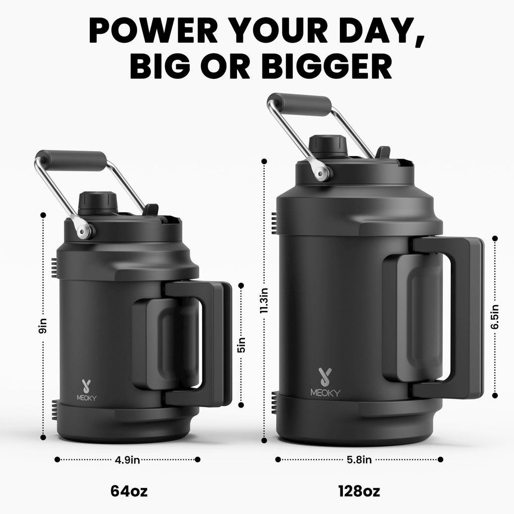 Meoky 1-Gallon Insulated Stainless Steel Water Jug