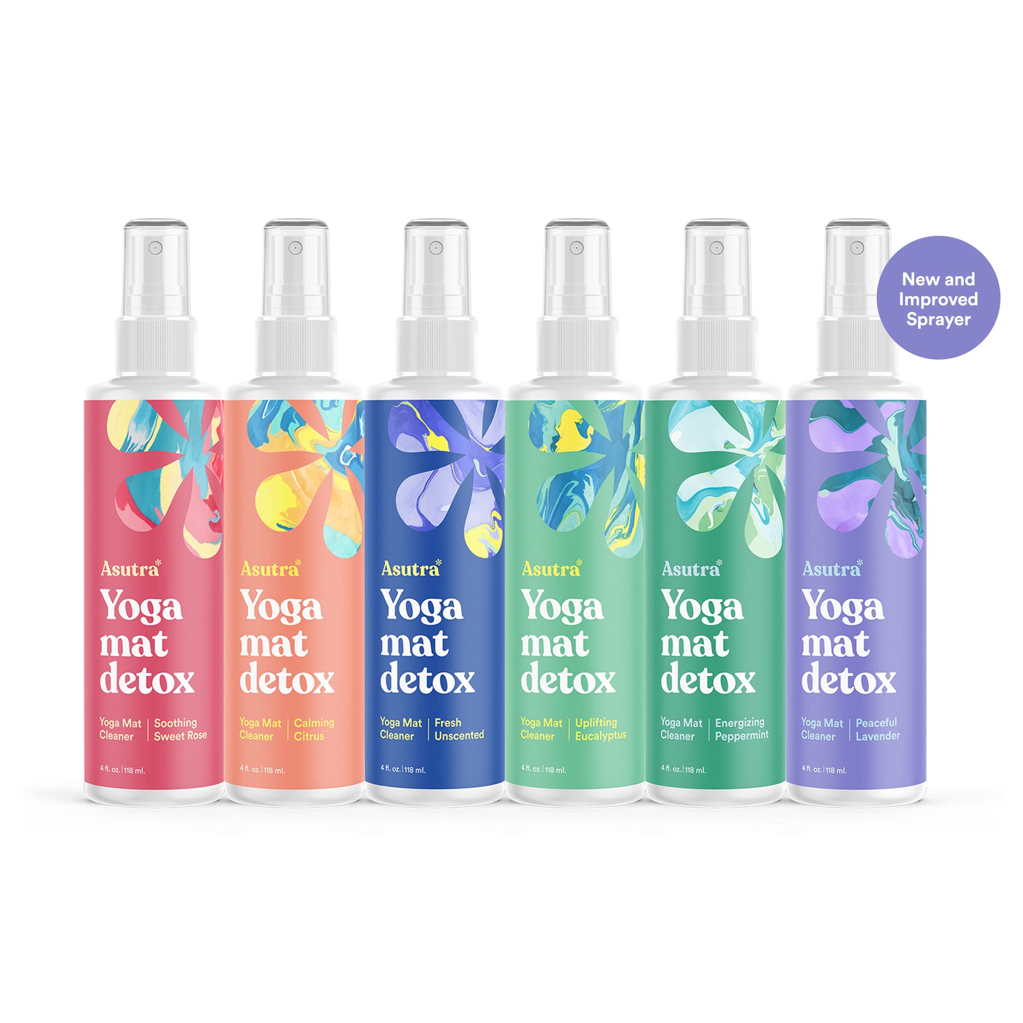 ASUTRA 6-Pack Yoga Mat Cleaner Sprays with Towels