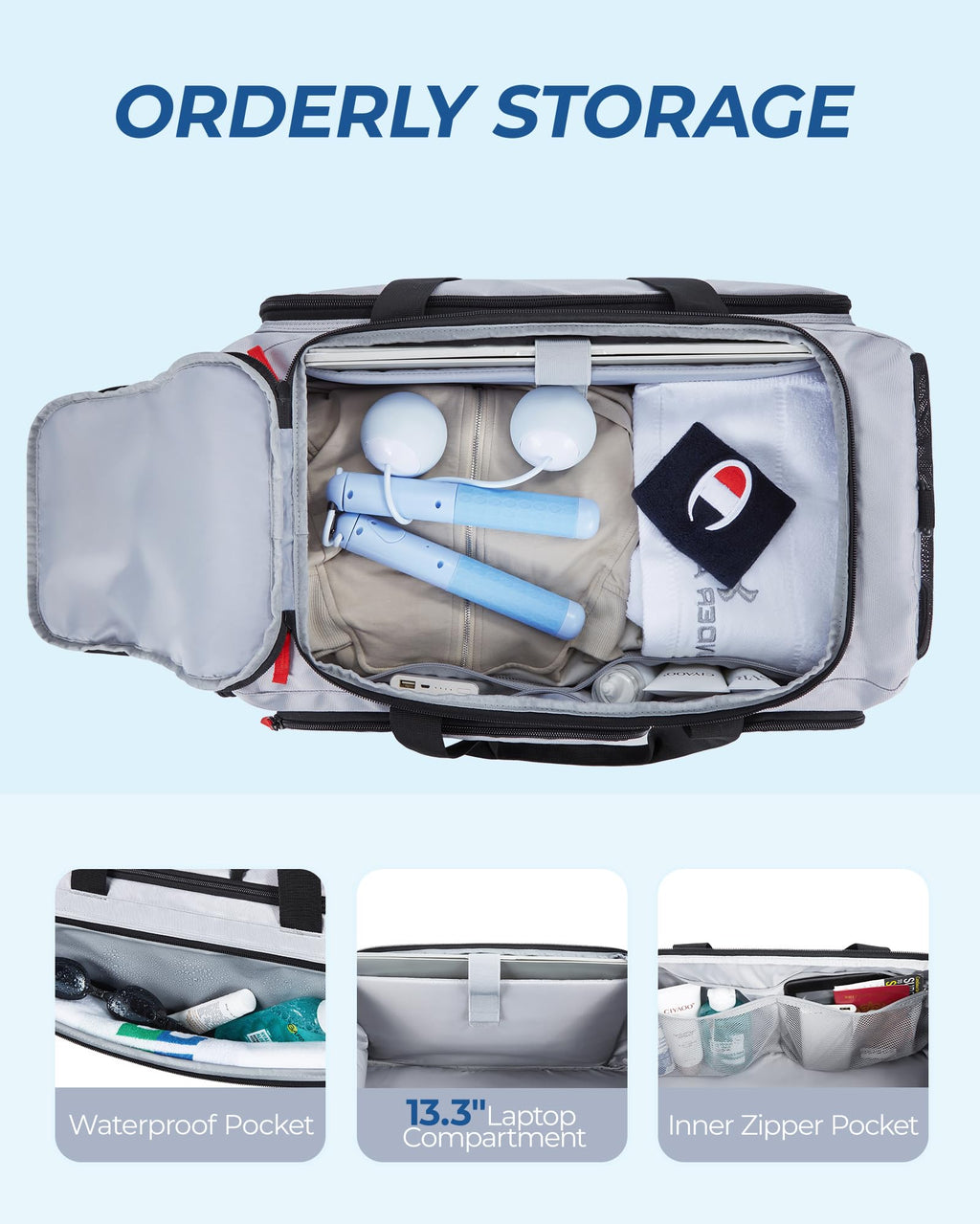 BAGSMART 35L Gym Duffel Backpack with Shoe Compartment