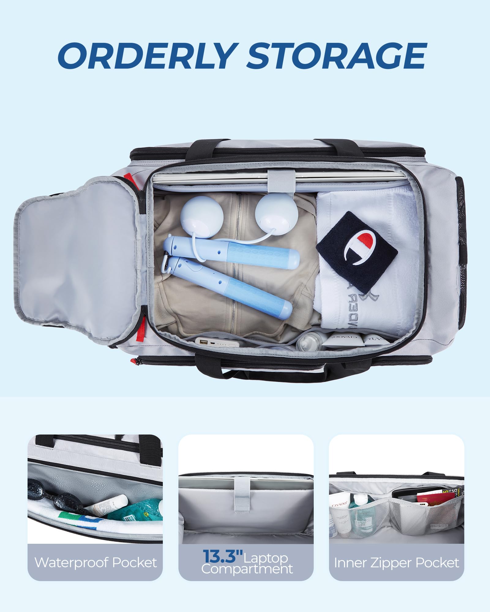BAGSMART 35L Gym Duffel Backpack with Shoe Compartment